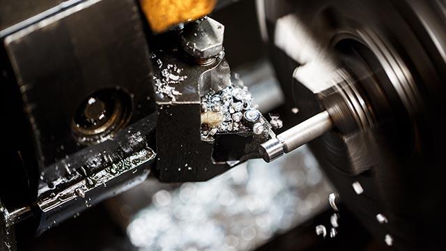 Metal being machined