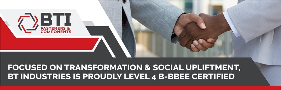 Focused on transformation & social upliftment, BT Industries is proudly Level 4 B-BBEE certified